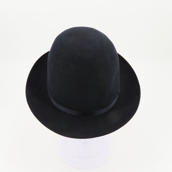 VTG Burberrys Womens Medium M Dark Navy Blue Bowler Derby Hat Made in England main image 9